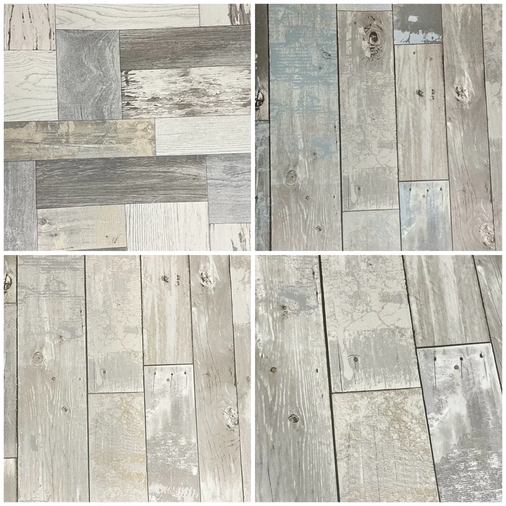 NEW Large Bundle of 45 Large Assorted Wood Pattern Wallpaper Sample Sheets- DIY